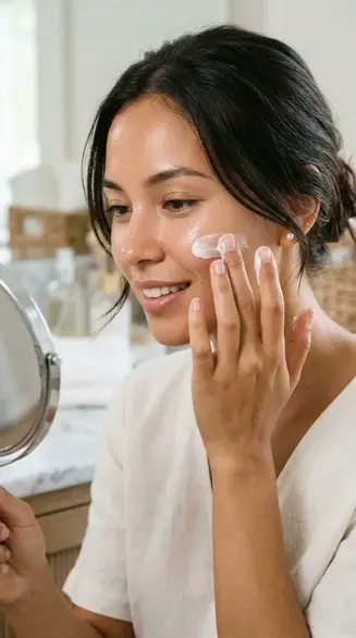 Beauty close-up framing for skincare application