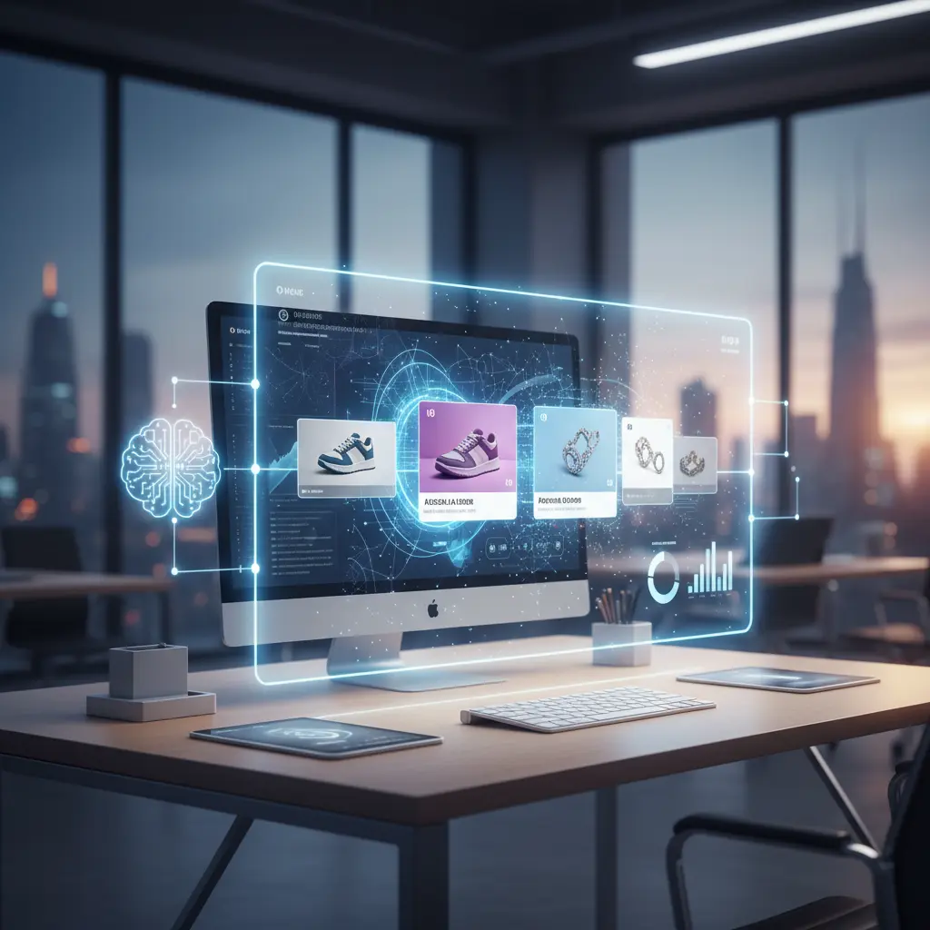 AI generating various creative ad variants for an ecommerce product