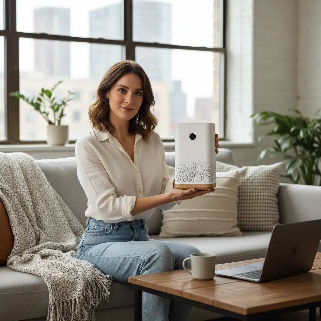 AI-generated model showcasing a dropshipping product in a lifestyle setting