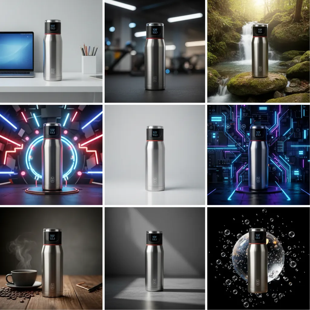 Multiple AI-generated variations of a single dropshipping product photo for A/B testing