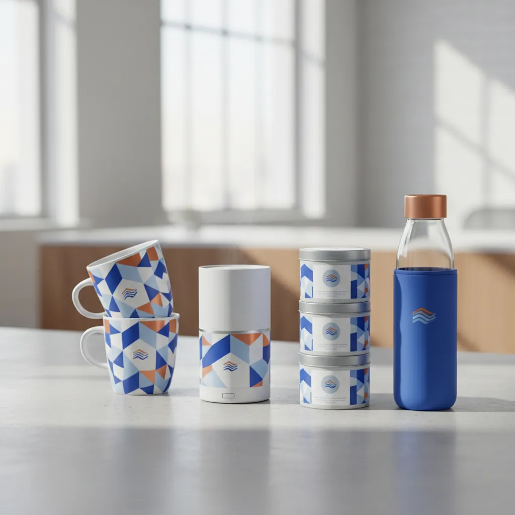 Dropshipping product photo showcasing consistent branding across multiple items