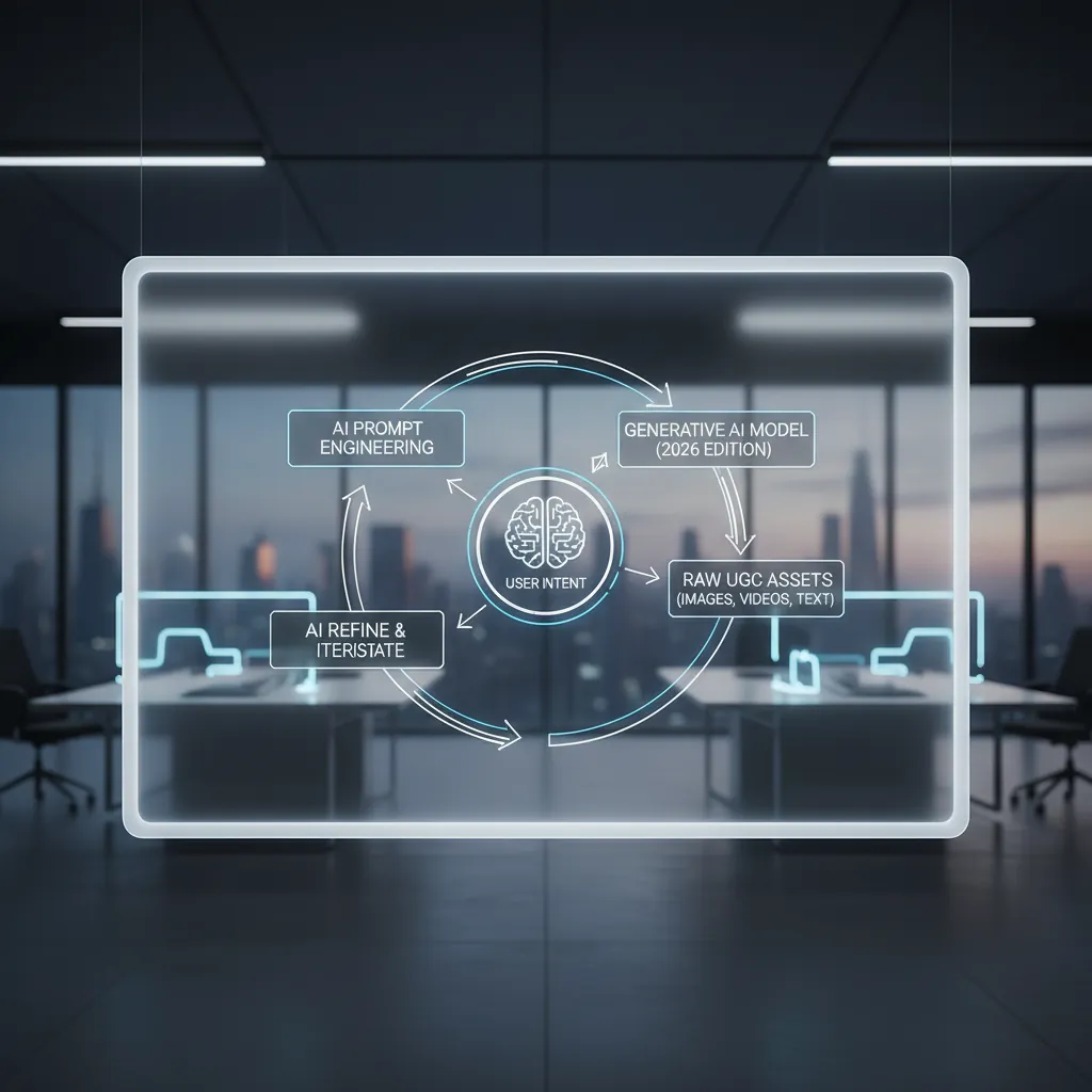 Diagram illustrating the workflow of generating AI user-generated content