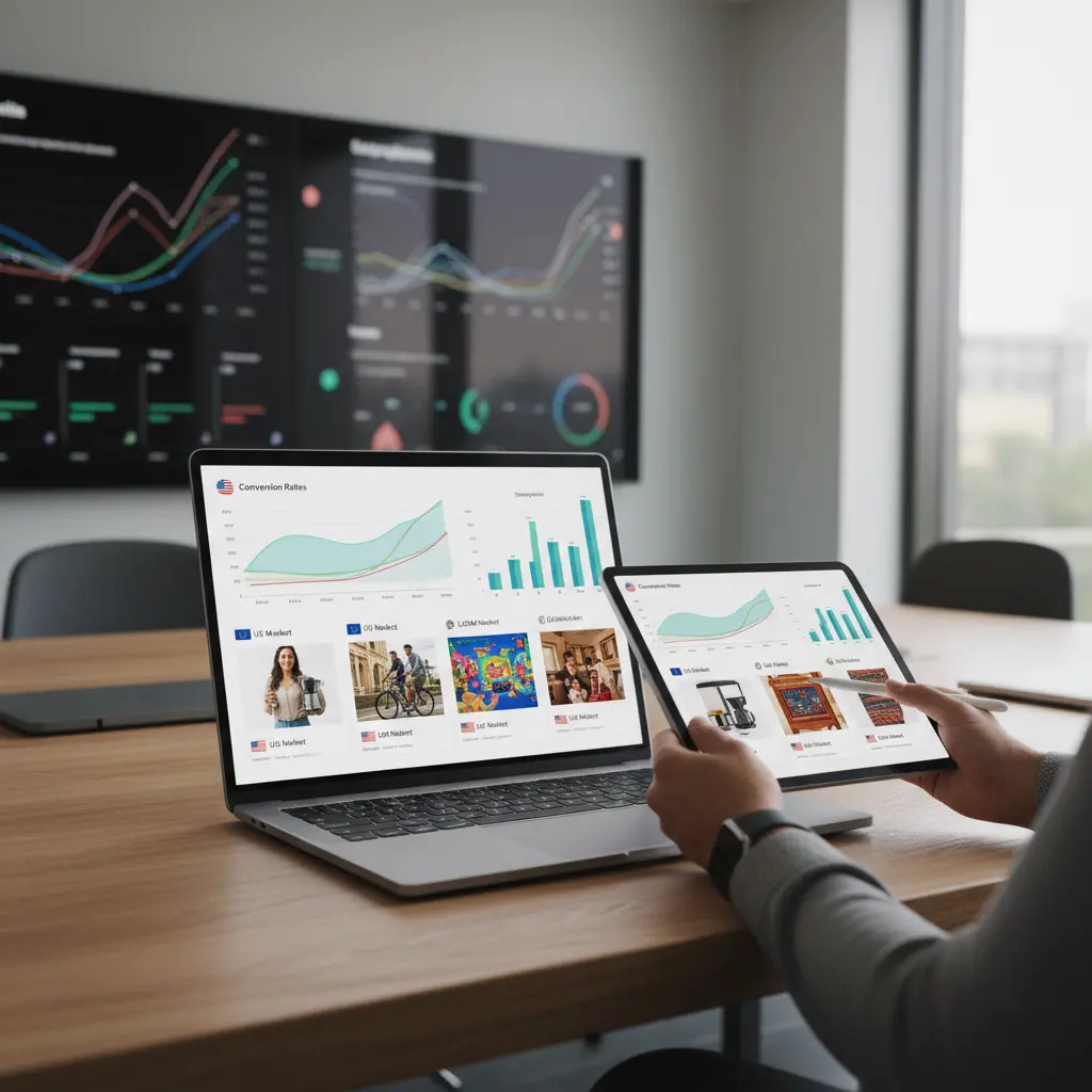 Monitoring conversion rates and engagement for localized visuals