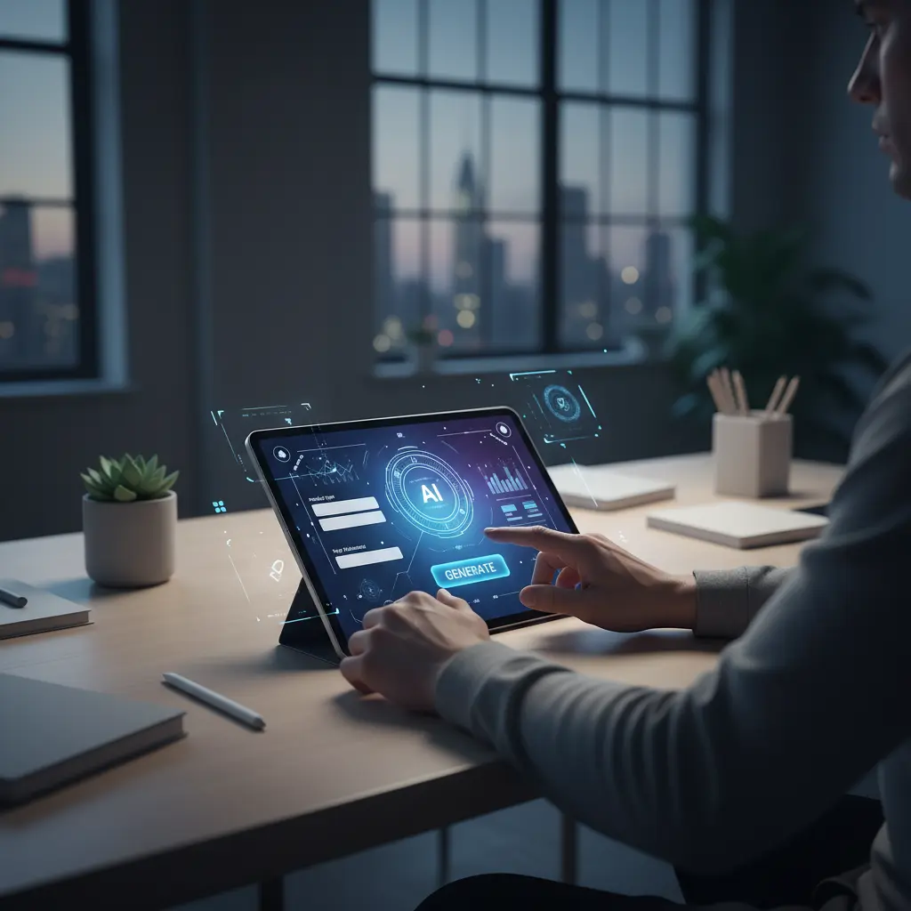 User interacting with an AI content generation platform interface
