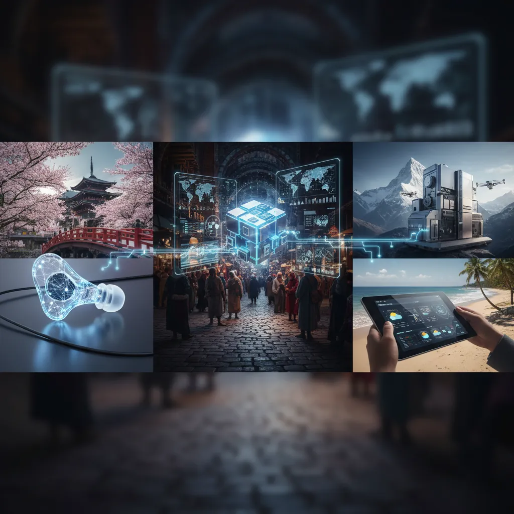 AI-generated products in various global locations