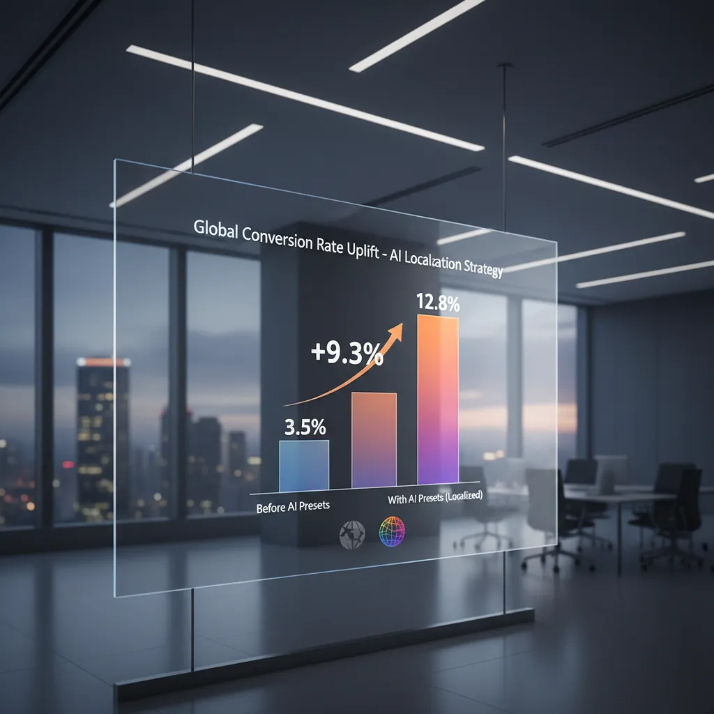 Chart showing conversion rate increase with localized AI content
