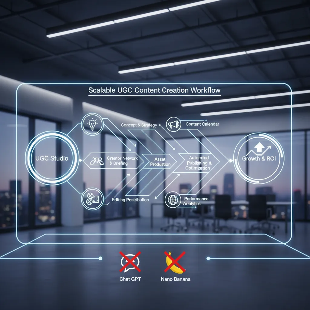 Diagram illustrating scalable UGC content creation workflow
