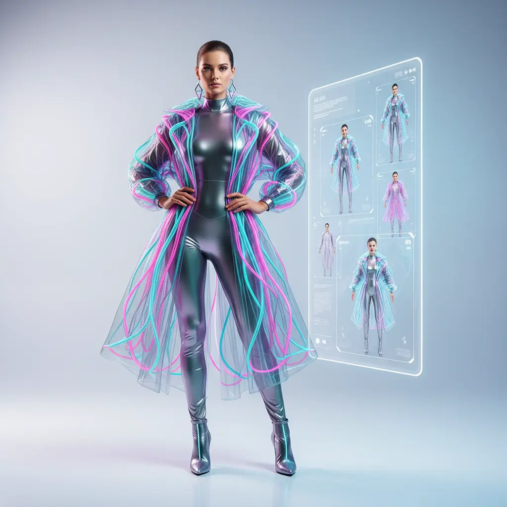 AI-generated fashion visuals with virtual apparel