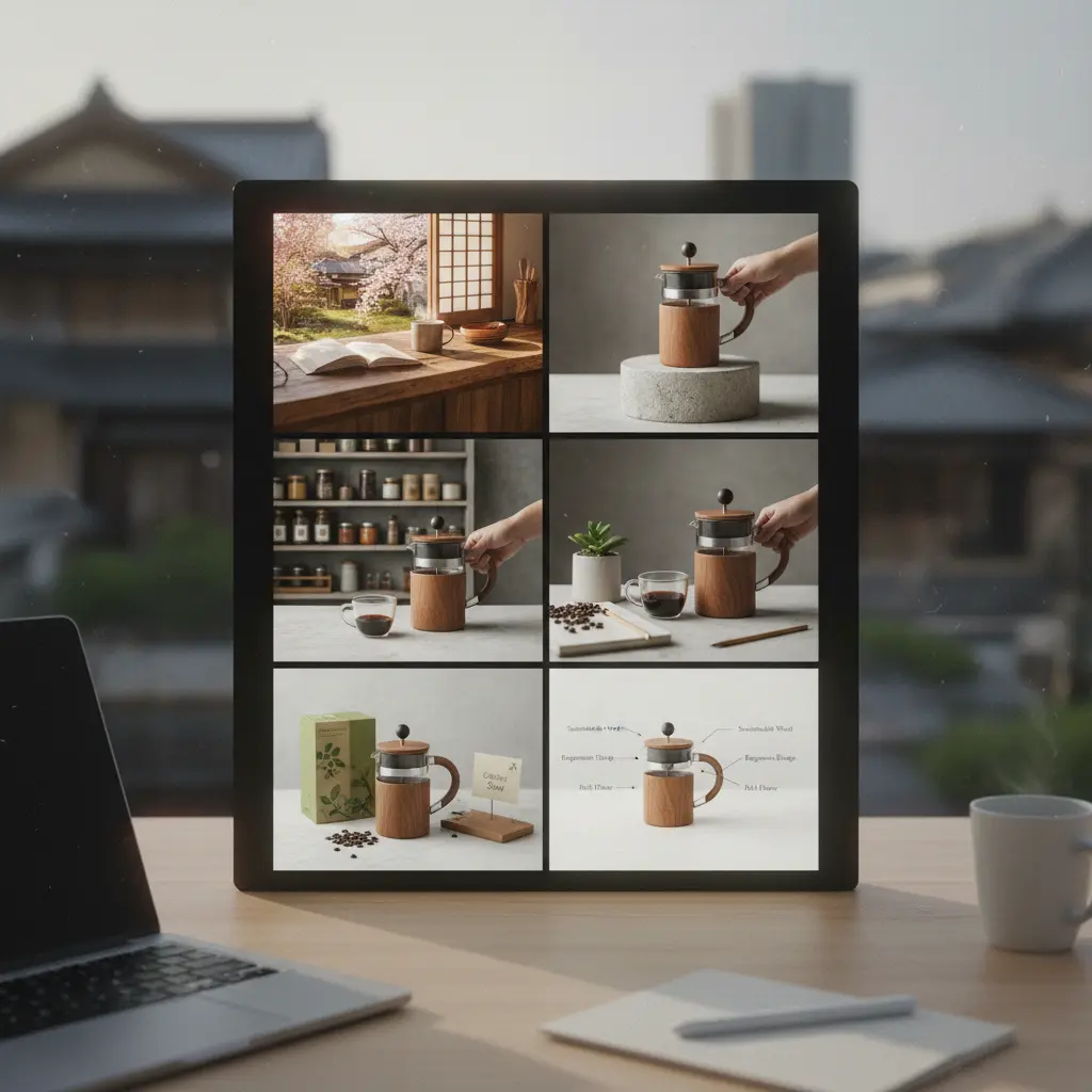 AI generated secondary images for an Amazon listing, showing lifestyle and feature details.