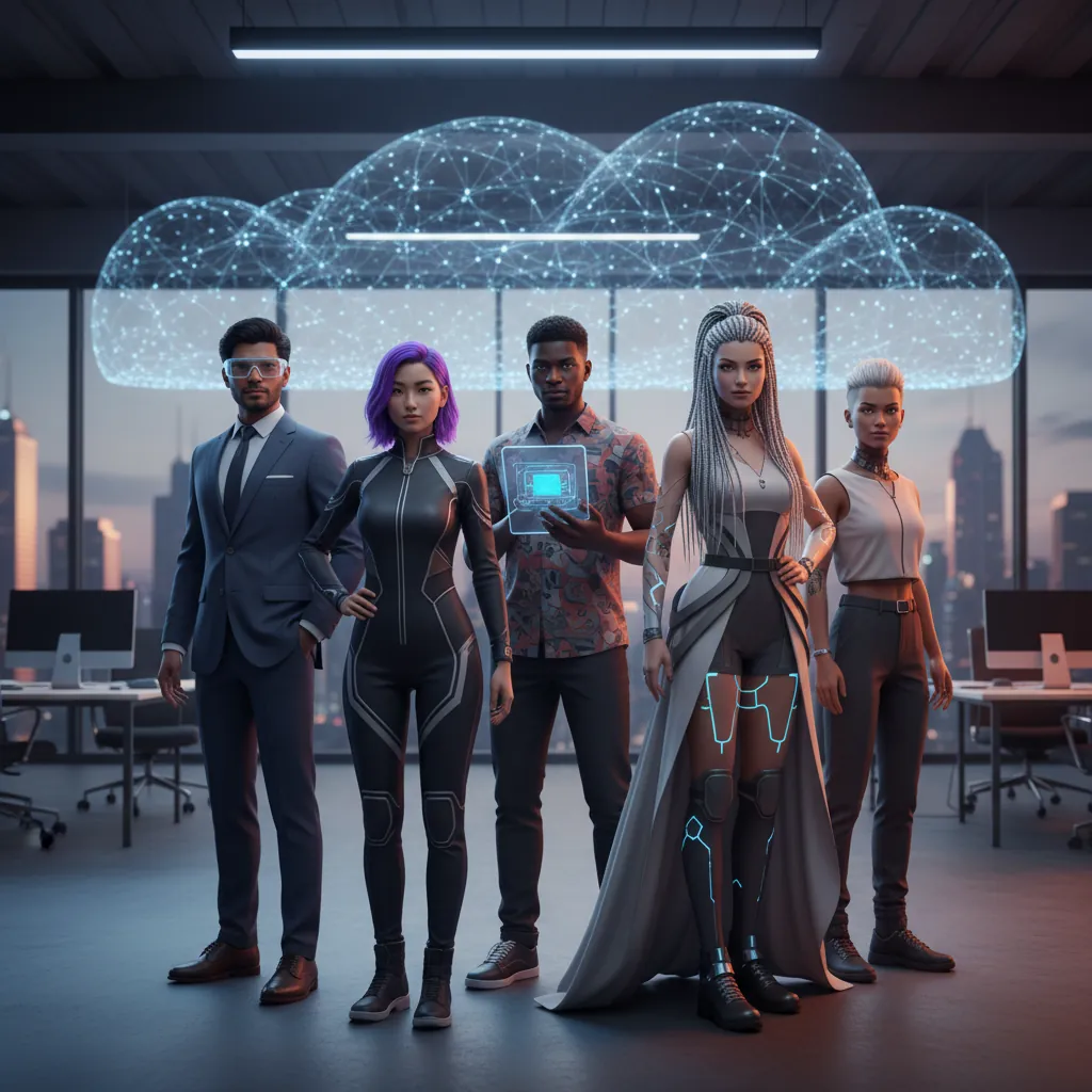 Diverse virtual influencers generated by AI for a creator cloud