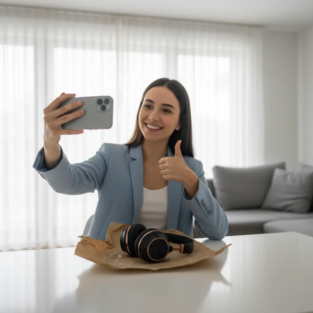 Diagram showing steps for AI UGC strategy in dropshipping