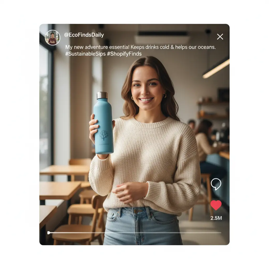 Example of an AI-generated UGC ad for TikTok showcasing a product in a real-world setting