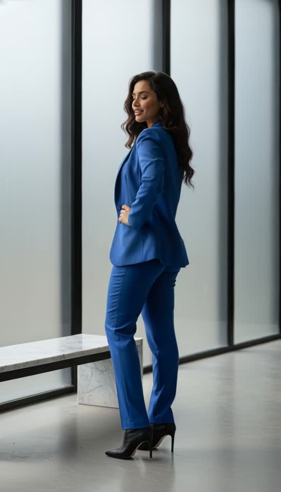 Elegant Blue Suit for Professional Women