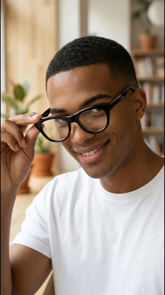 Stylish Black Frame Eyeglasses for Men with Clear Lenses